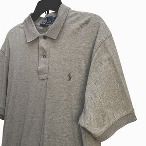 Polo by Ralph Lauren Gray houndstooth classic fit polo short sleeve shirt